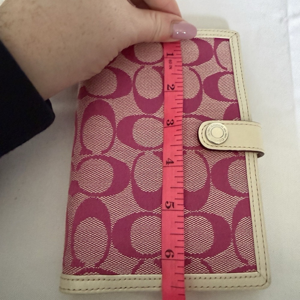 Vintage Coach Pink Canvas White Leather Planner Agenda Notebook Cover Y2K NWT - Picture 13 of 13
